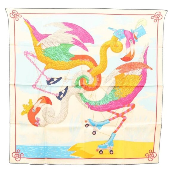 HERMES Carre 70 Scarf ""TIED UP IN KNOTS"" Silk Ivory Auth - Picture 1 of 16